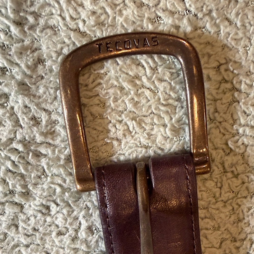 Tecovas Handmade in Mexico Brown Leather Belt with Cream Lining sz 40 - Picture 6 of 10